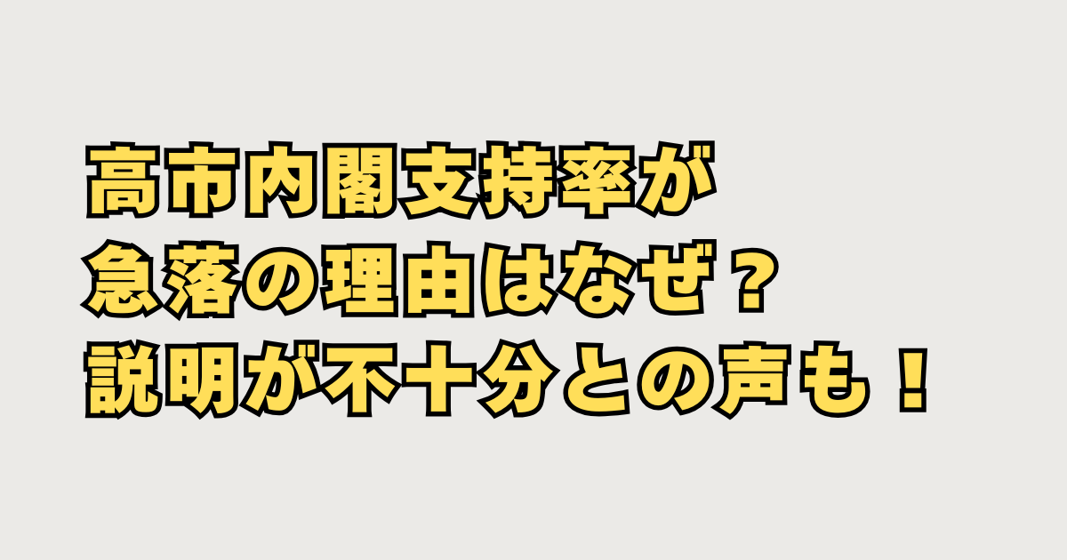 高市内閣支持率落ちた理由画像