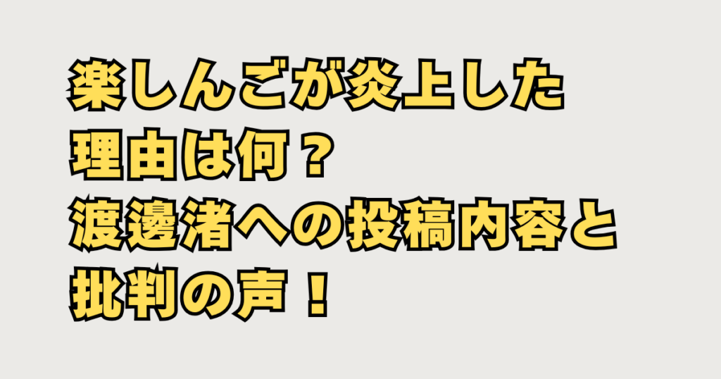 楽しんごが炎上した理由の画像